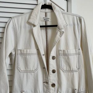 Reformation Contrast Stitch white romper 2 nwt